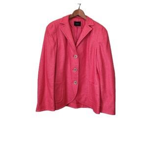 Akris Silk Cashmere Pink 3 Button Long Sleeve Blazer Size 10 Old Money Classic